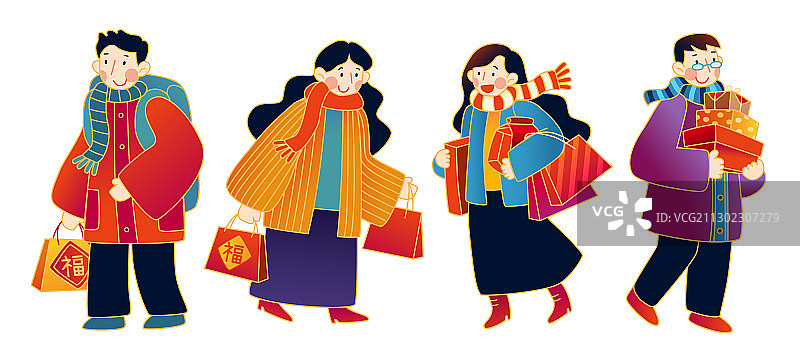 办年货逛街设计素材图片素材