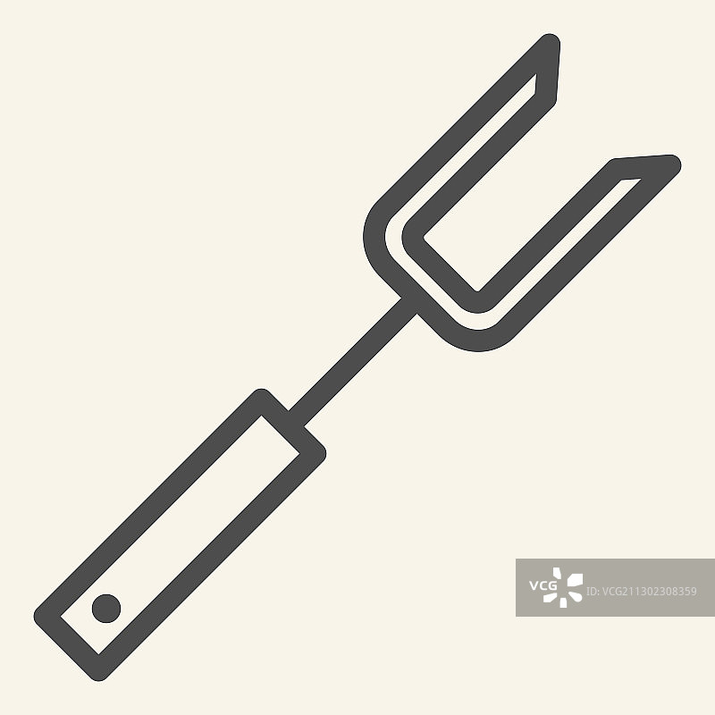 烤肉叉子线条图标烧烤钢叉符号图片素材