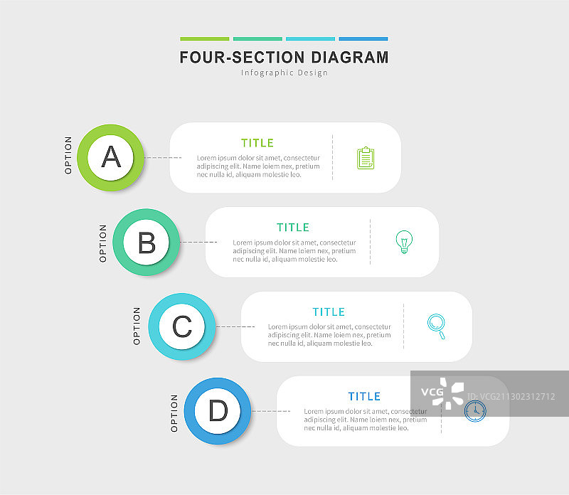 圆形图标四阶段图解图片素材