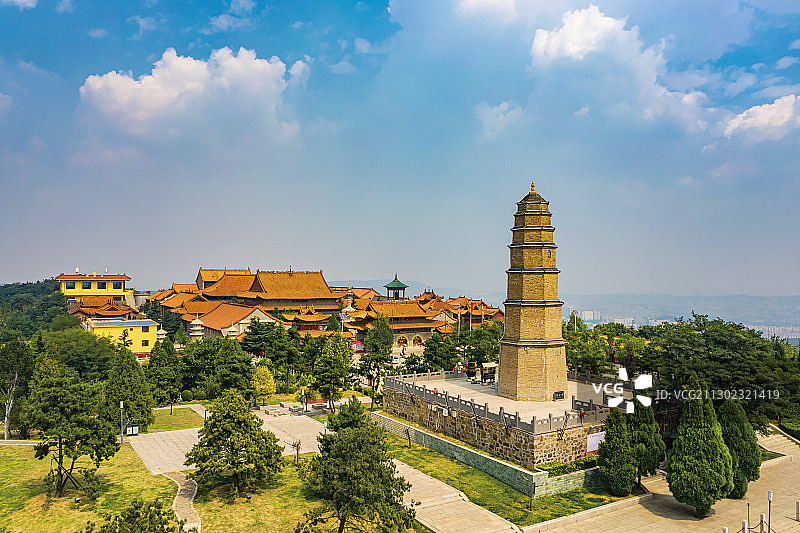 航拍晋城白马寺山风景区图片素材