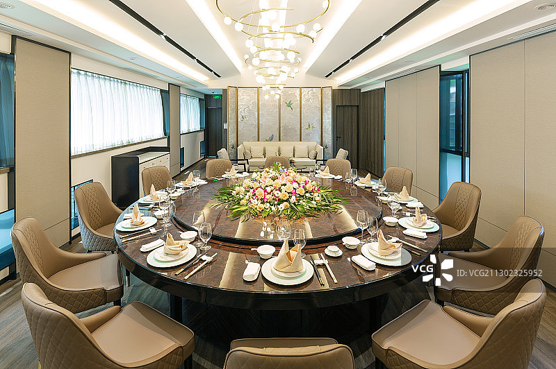 现代中国餐厅包厢图片素材