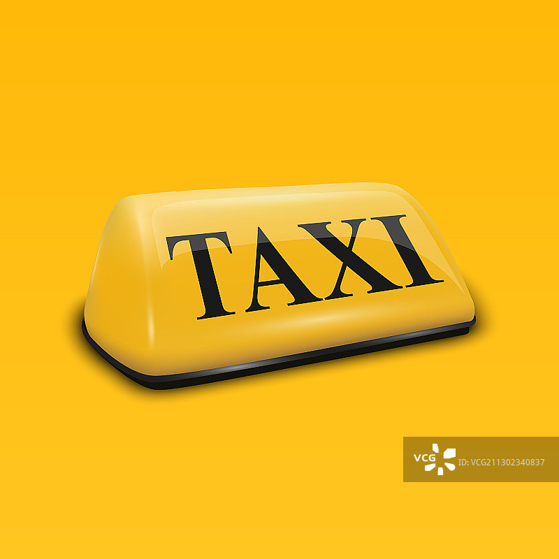 3D黄色法式出租车标志图片素材