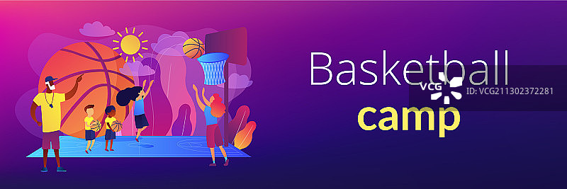 篮球训练营概念banner标题图片素材