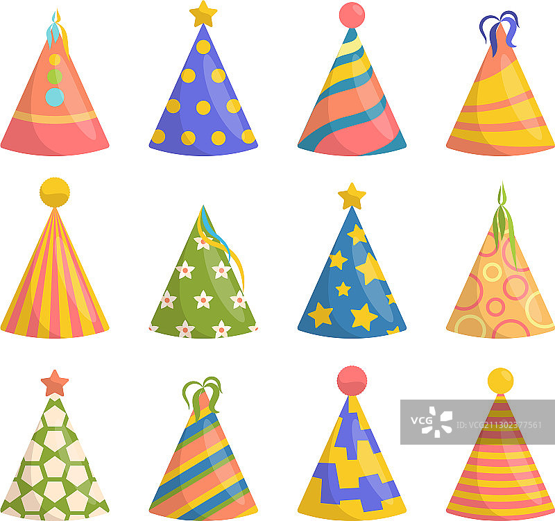 生日聚会节日圆锥帽套装图片素材