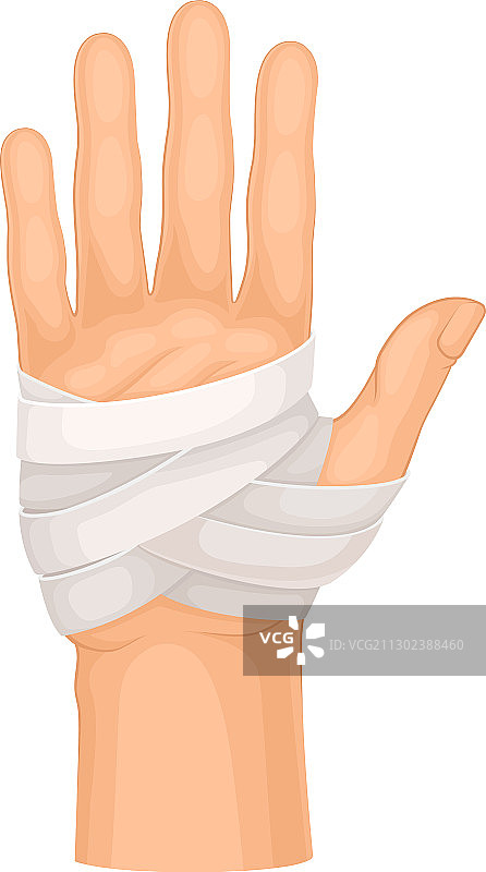 受伤缠着绷带的手掌图片素材