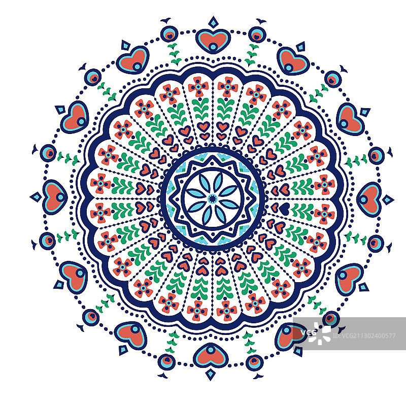 民族风曼陀罗花卉爱心图案图片素材