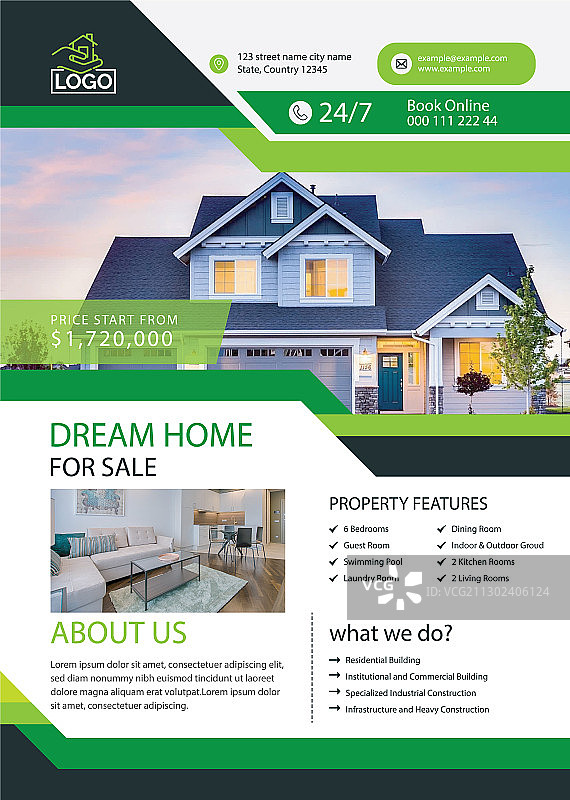 精美房地产宣传单模板图片素材