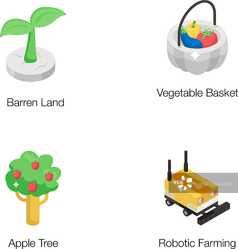 农场食品2.5D图标包图片素材