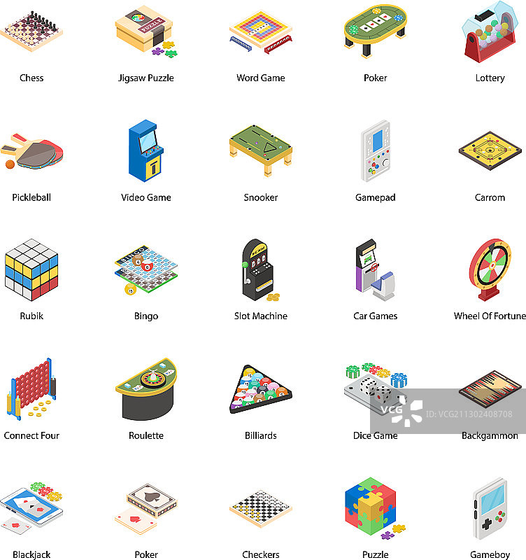 棋盘游戏2.5D图标包图片素材