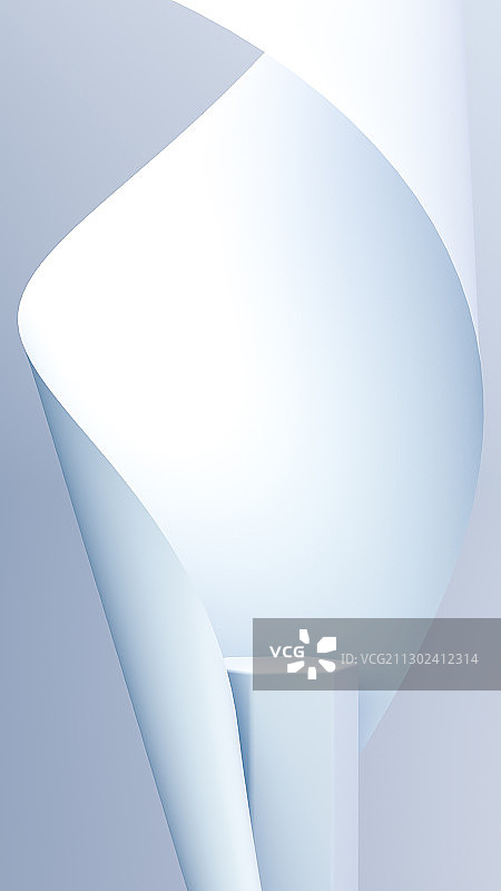 3D渲染极简流线几何风格莫兰迪色调展示台图片素材