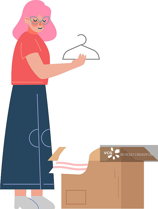 收拾行李准备的女孩图片素材