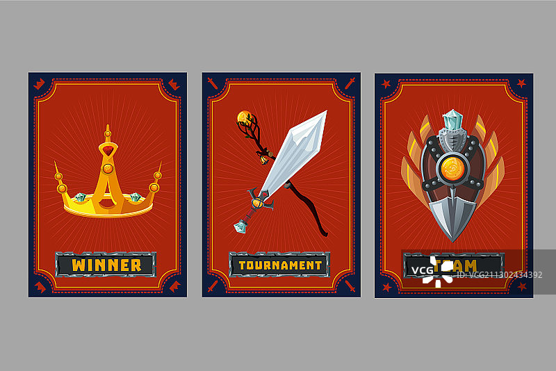 带魔法的卡牌游戏合集奇幻UI套件图片素材