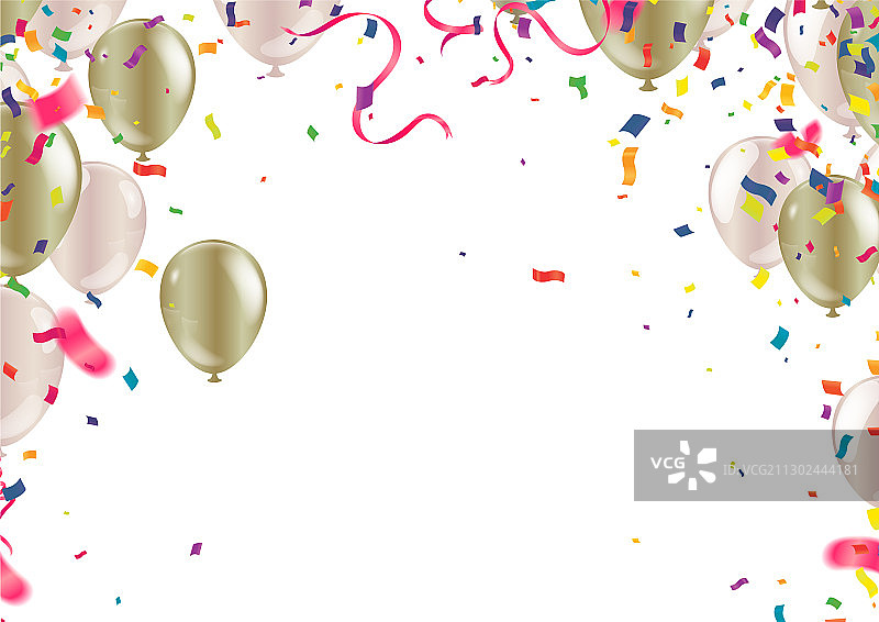 彩色气球派对背景图片素材