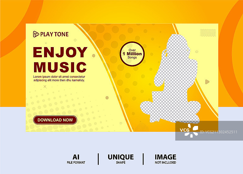 时尚享受音乐网页banner设计图片素材