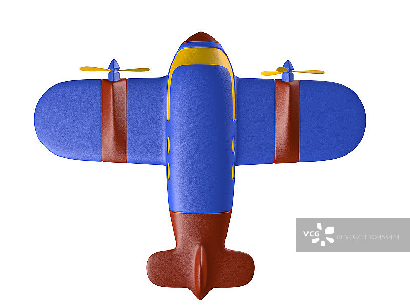 蓝色的玩具飞机三维模型图片素材