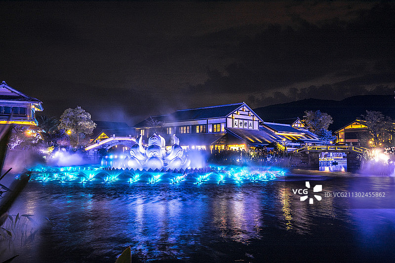 无锡灵山拈花湾夜景图片素材