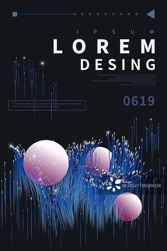 抽象粒子线条光球组合商业矢量海报图片素材