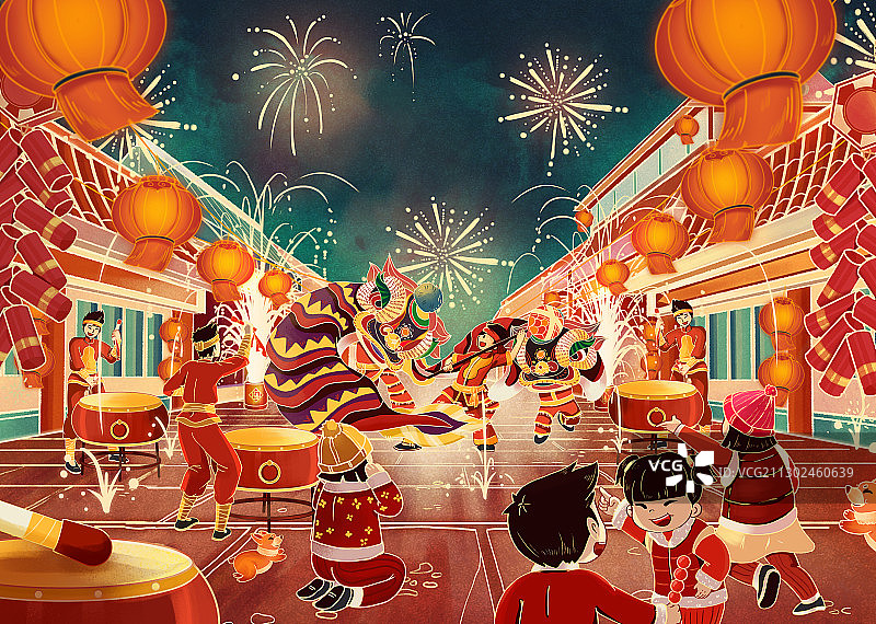 年俗插画图片素材