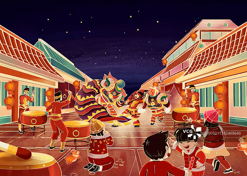 年俗插画图片素材