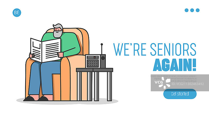 老年人休闲网站登录页面概念图图片素材