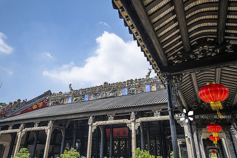 中国广州陈家祠的古建筑图片素材