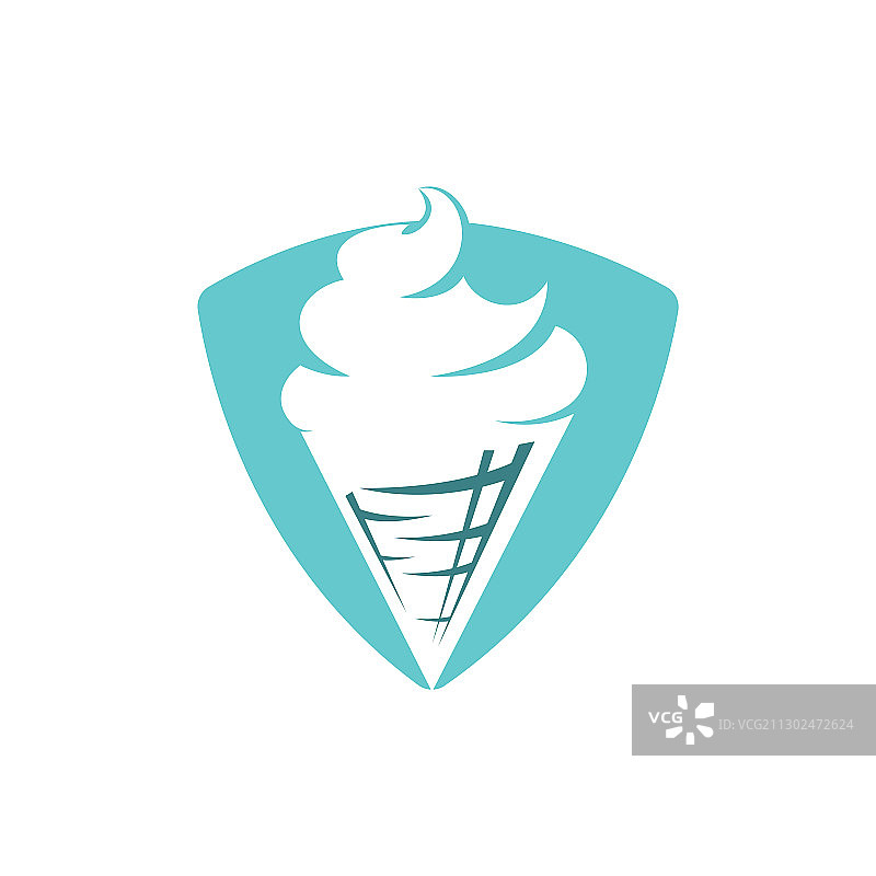 华夫饼甜筒冰淇淋标志图片素材