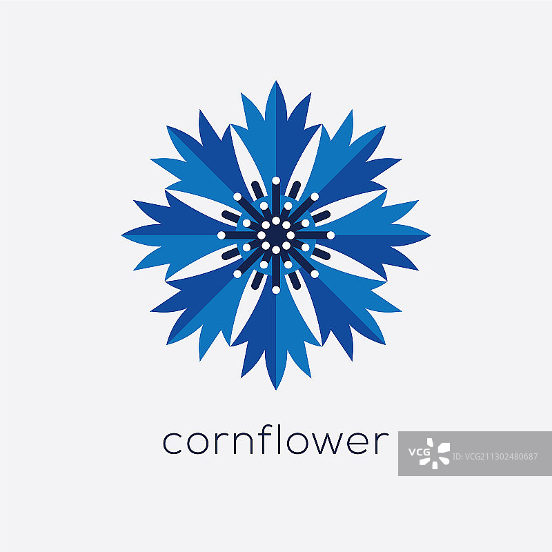 风格化矢车菊花logo图片素材