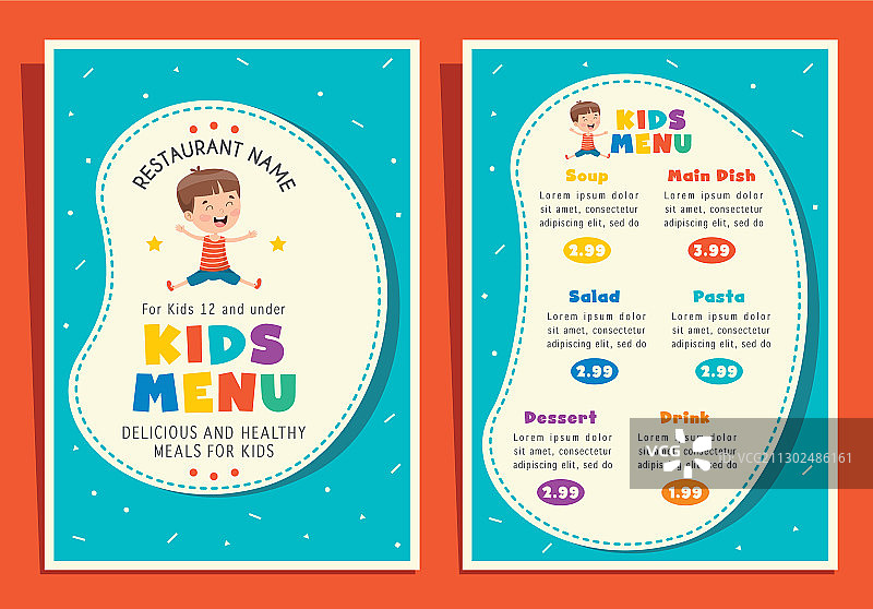 儿童套餐菜单模板图片素材