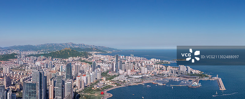 青岛浮山湾全景航拍图片素材
