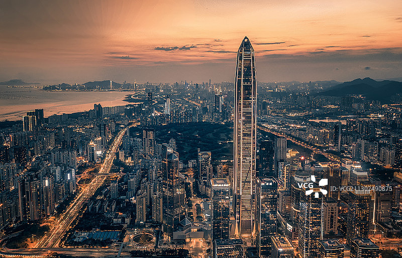 福田平安日落金黄世界图片素材