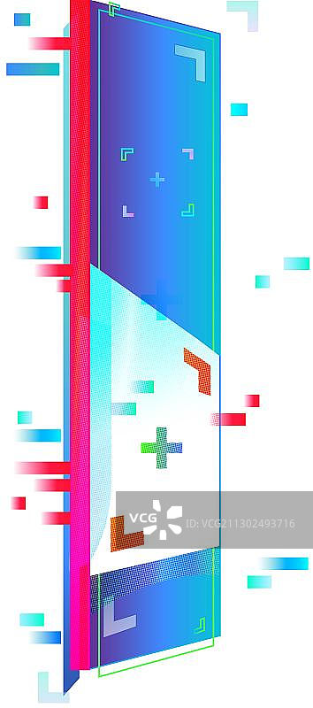矢量插画：抽象几何科技感装饰图形图片素材