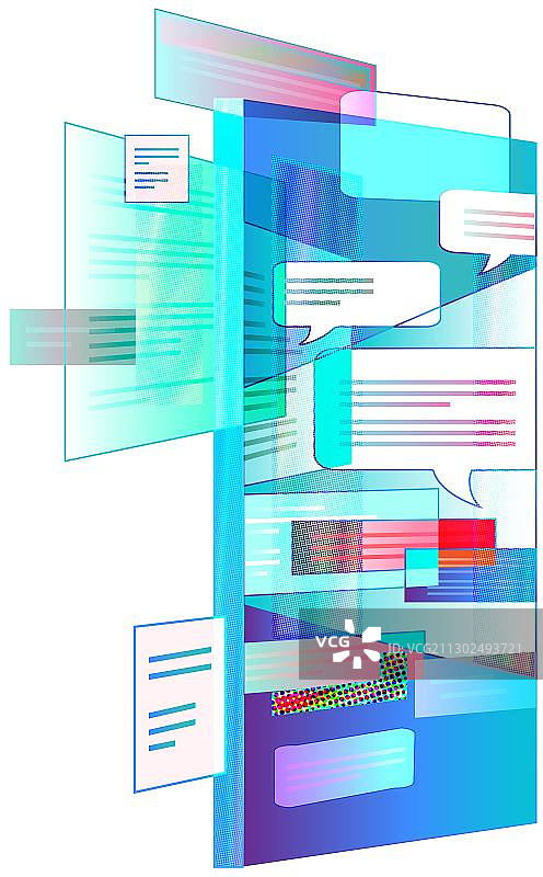 矢量插画：抽象几何科技感装饰图形图片素材