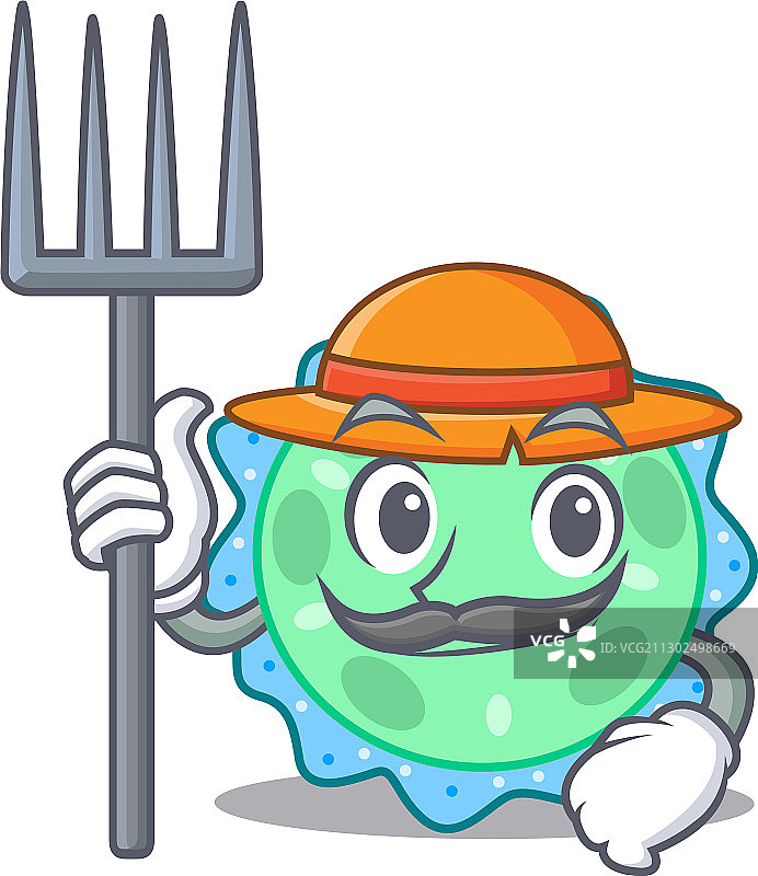 戴帽子的铜绿假单胞菌农民图片素材