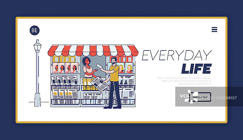 报摊网站落地页卖家概念图片素材