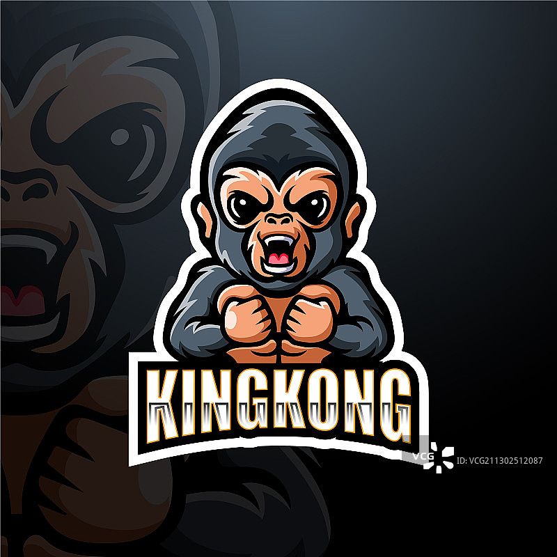 金刚吉祥物电竞logo设计图片素材