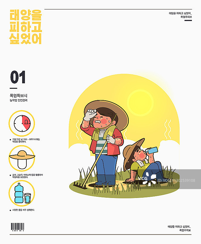 农场夫妇在炎热天气下劳作图片素材