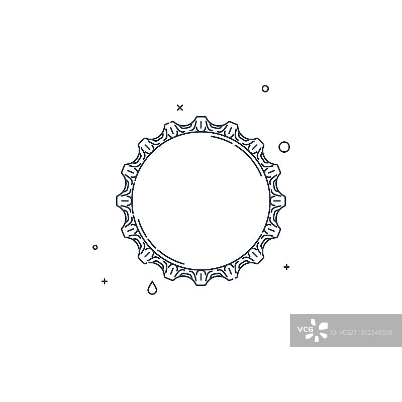 白色背景上的扁平瓶盖图片素材