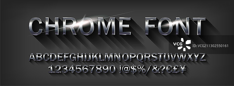 镀铬字母字体图片素材