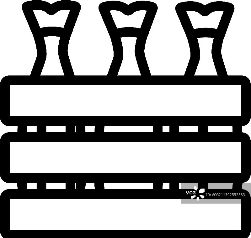 带有鱼形图标轮廓的木盒图片素材