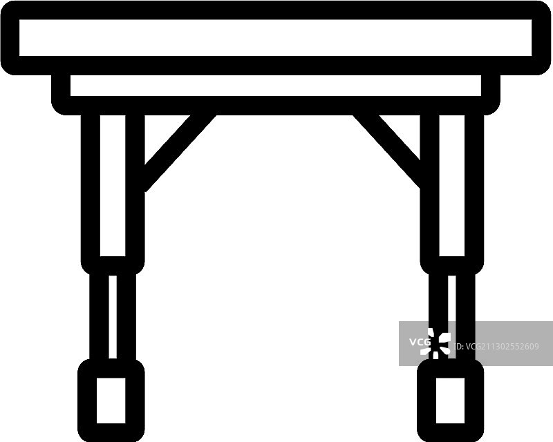 带脚轮的便携式折叠桌图标图片素材