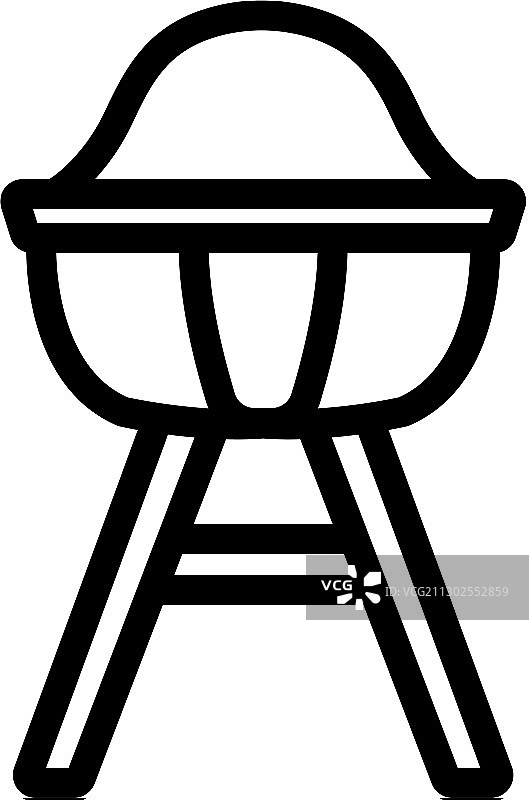 带腿锁的喂养椅轮廓图标图片素材