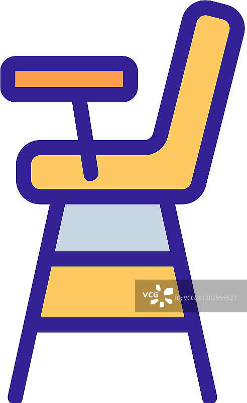 带工作台图标的木制喂养椅图片素材