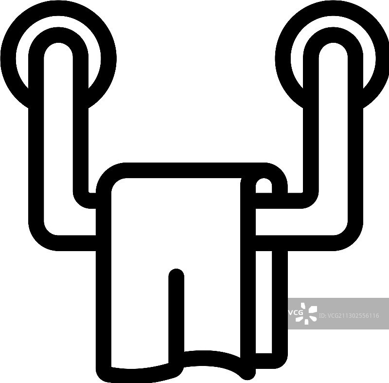 带浴巾轮廓图标的毛巾架图片素材