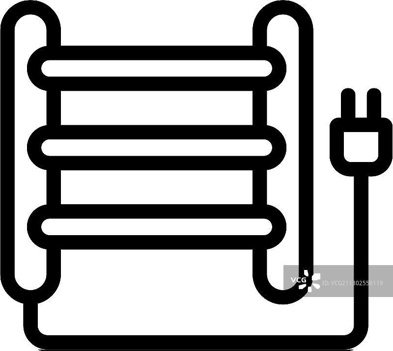 电加热毛巾架轮廓图标图片素材