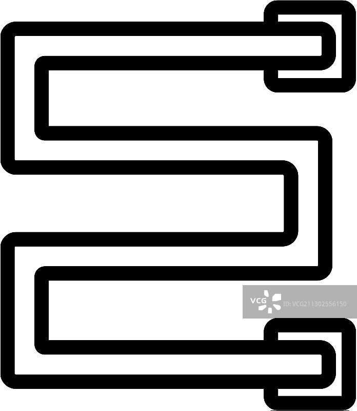 直角加热毛巾架轮廓图标图片素材