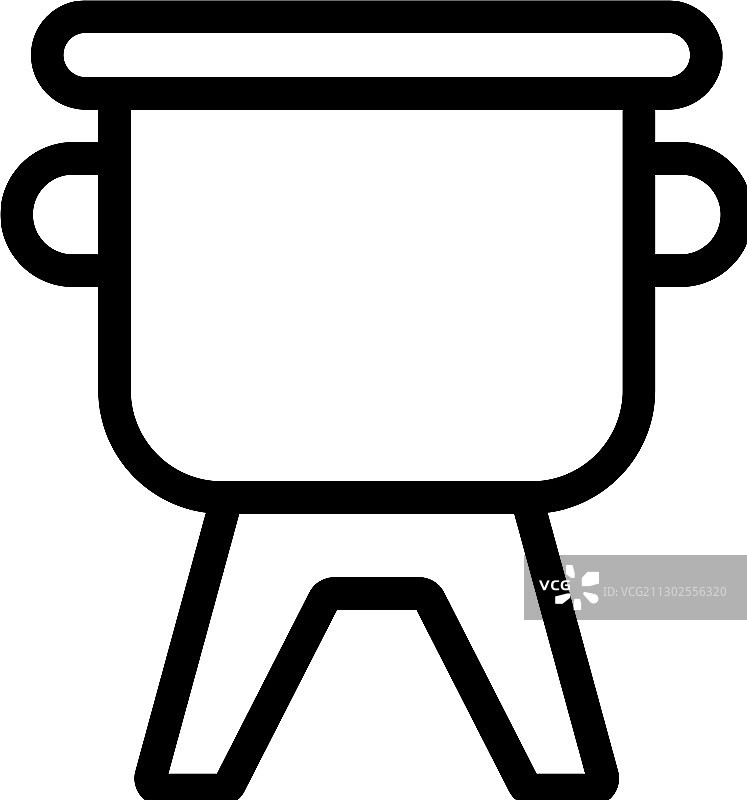 火锅平底锅图标轮廓图片素材