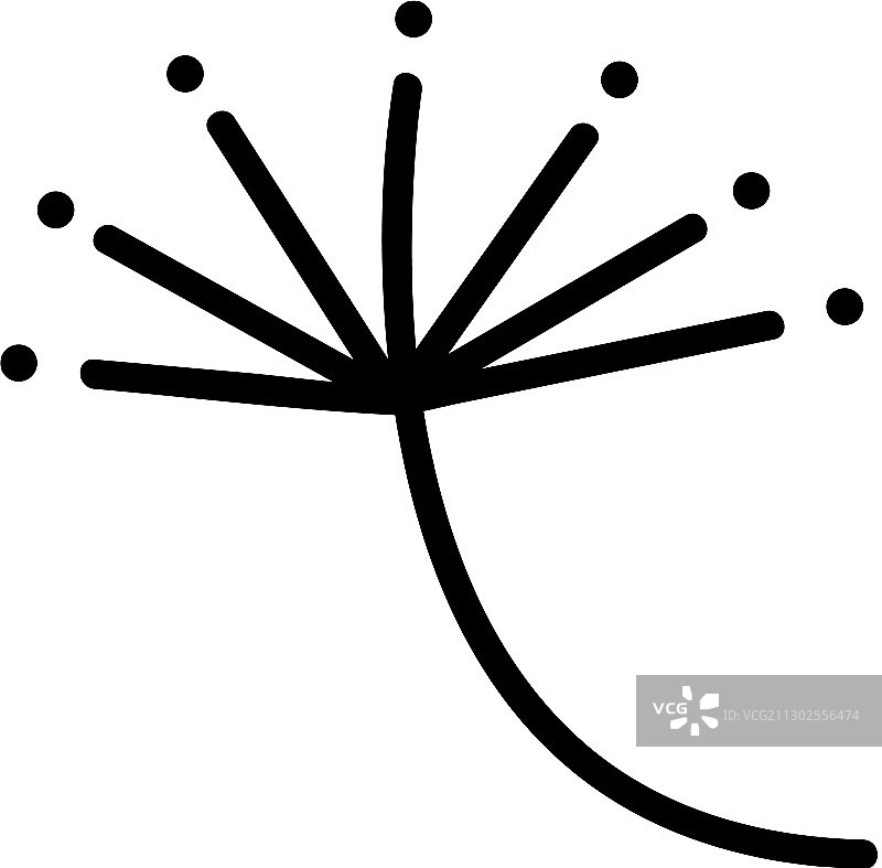 有机茴香花序轮廓图标图片素材