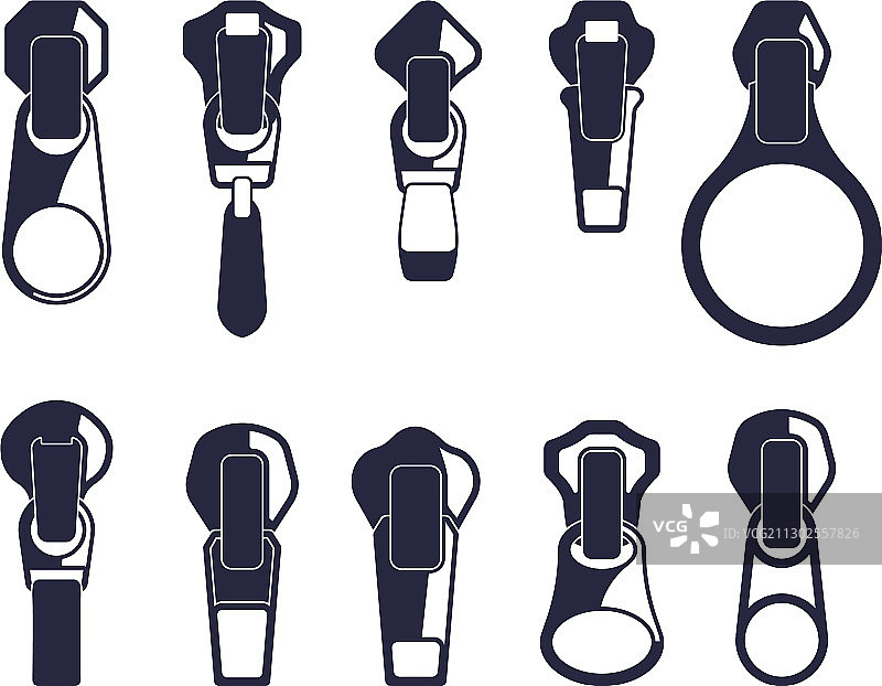 金属单色调的滑块剥离器套装扣环图片素材