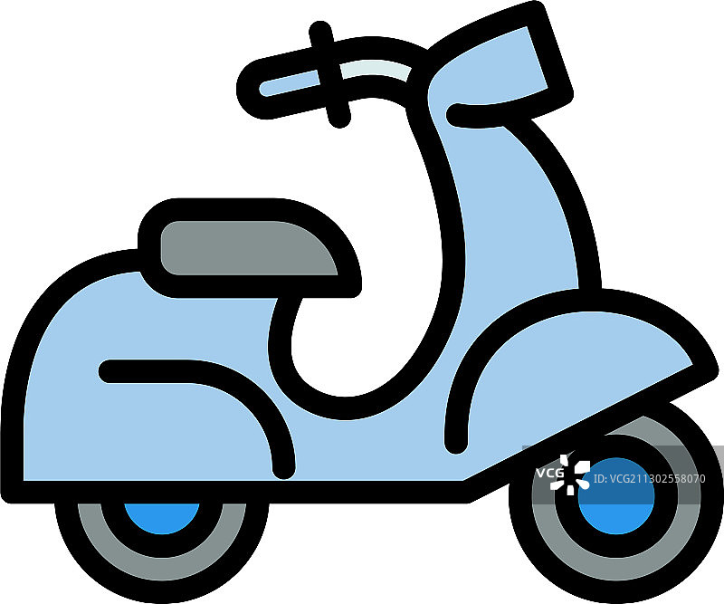 意大利滑板车图标轮廓样式图片素材