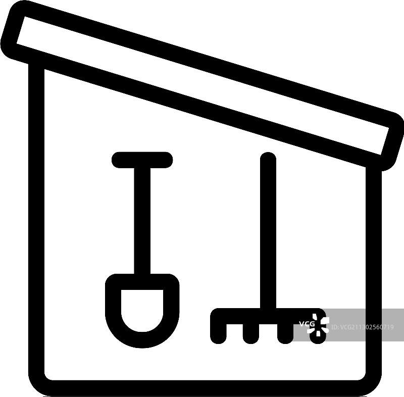 倾斜农具棚图标图片素材